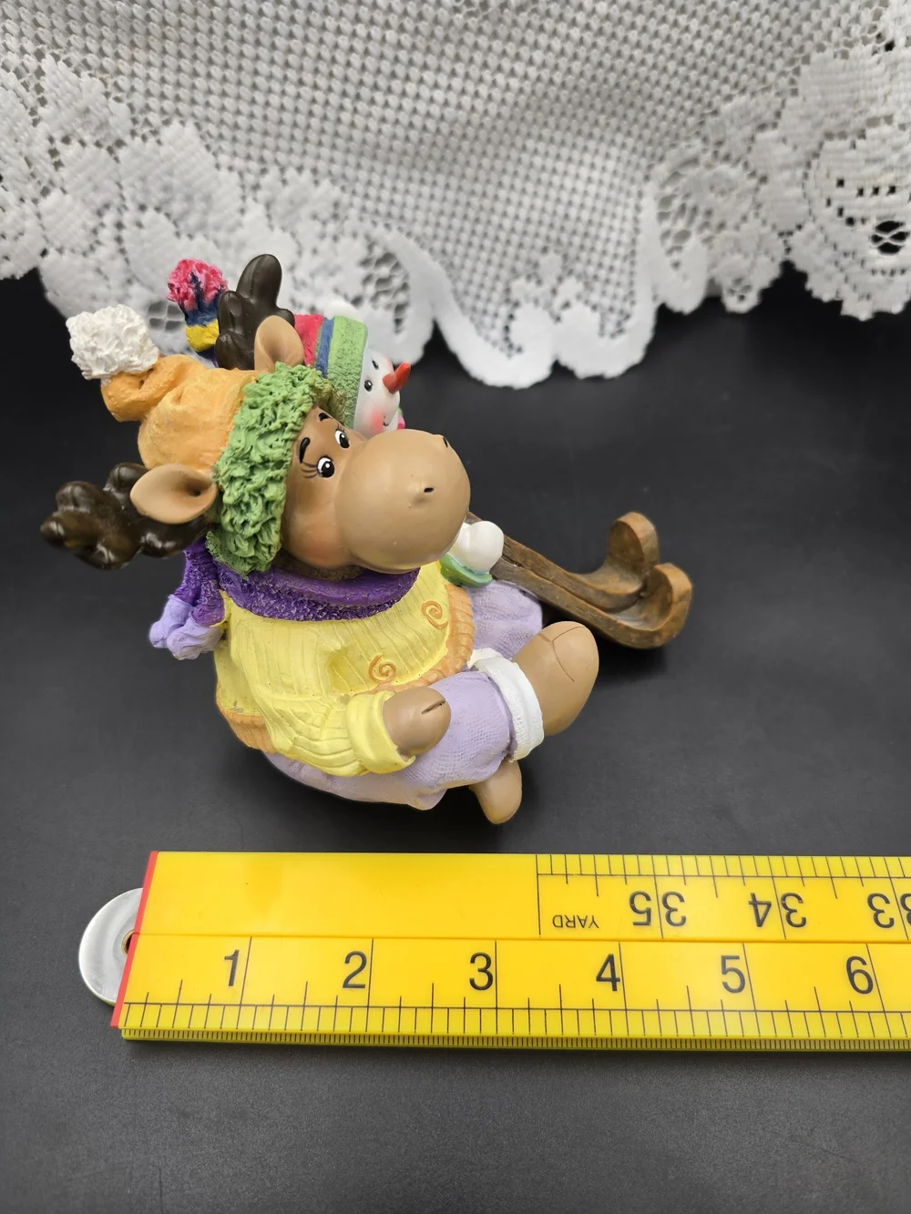 Home Interiors Multicolor Moose and Snowman Holiday Figurine